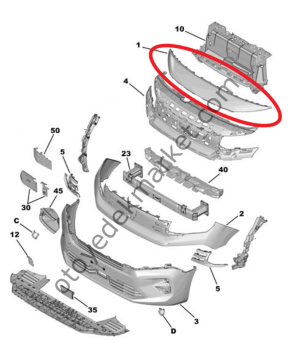 Citroen Berlingo (2024-2025) Ön Tampon Üst Parça (Orijinal)