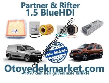 Peugeot Partner ve Rifter (2018 -2023) 1.5 BlueHDI Filtre Bakım Seti (Orijinal)