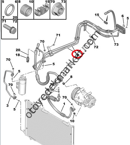 PEUGEOT 206 KLİMA HORTUMU (ORJİNAL)