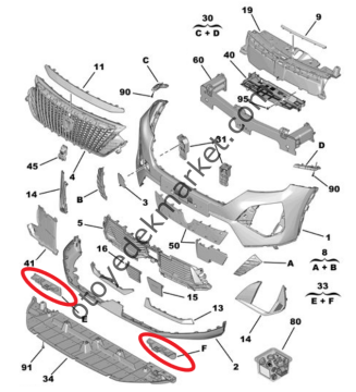 Peugeot 2008 (2023-2024) Ön Tampon Muhafaza Takımı (Orijinal)