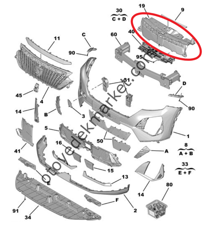 Peugeot 2008 (2023-2024) Ön Panel Üst Plastiği (Orijinal)