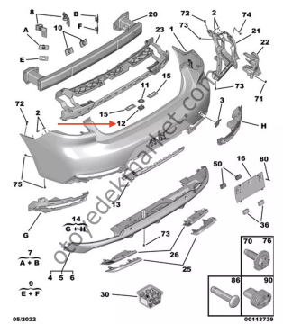 Peugeot 508 (2019-2024) Arka Tampon Kamera Bağlantı Ayağı (Orijinal)