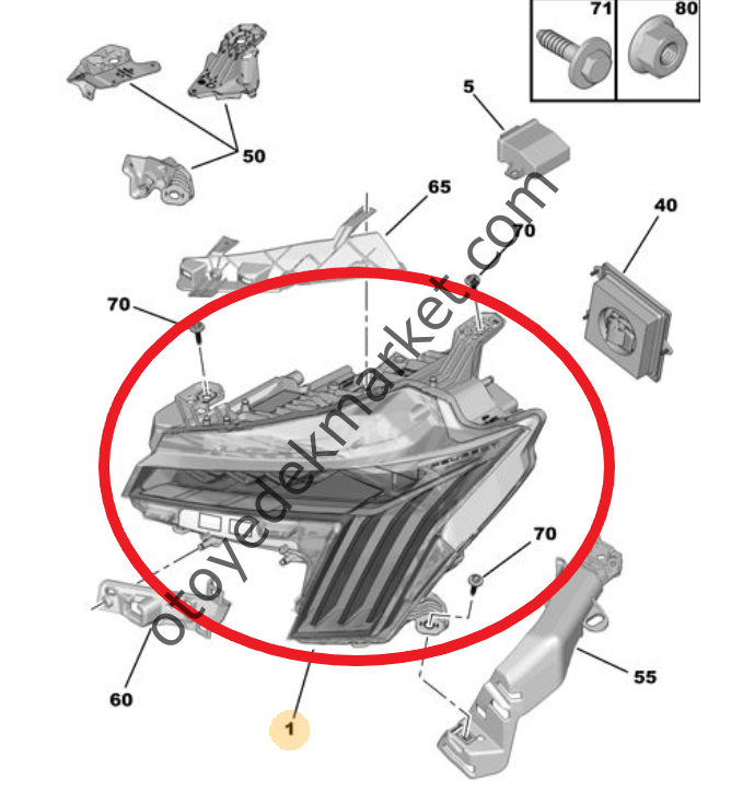 Peugeot 508 (2023-2025) Sol Ön Far (Orijinal)