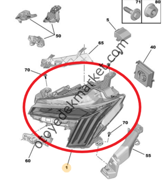 Peugeot 508 (2023-2025) Sol Ön Far (Orijinal)
