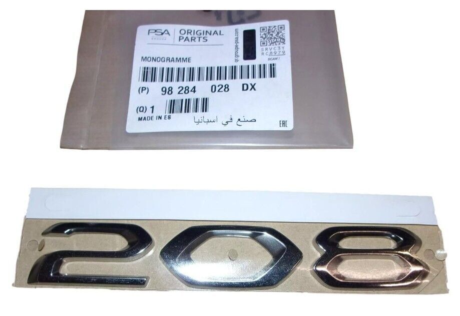 Peugeot 208 (2020-2023) Ön Tampon ''208'' Yazısı (Orijinal)