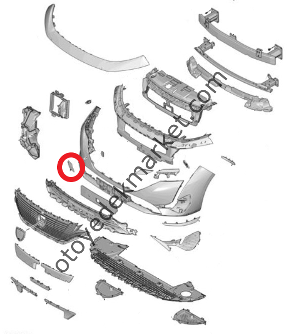 Peugeot 308 (2022-2023) Ön Tampon Çeki Demir Kapağı (Orijinal)