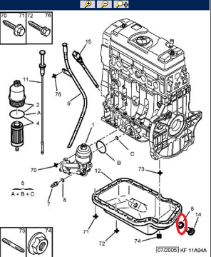 CİTROEN C2 (2003-2009) BENZİNLİ KARTER TAPA PULU (ORİJİNAL)