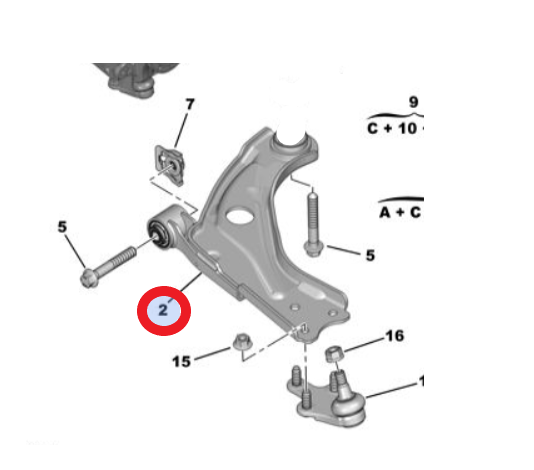 Peugeot 3008 (2016-2024) Ön Salıncak Sağ Rotilsiz (TEKNOROT)