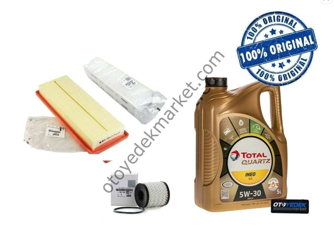 Peugeot 5008 (2017-2024) 1.6 PureTech Benzinli Filtre Bakım Serti + 5w30 Yağ (Orijinal)