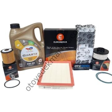 Peugeot 5008 (2019-2024) 1.5 Blue Hdi Filtre Bakım Seti  (Orijinal Eureopar) Ve 5w30 Motor Yağ