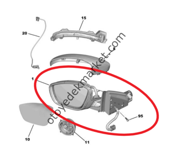 Peugeot 2008 (2020-2023) Sol Dikiz Aynası (Orijinal)