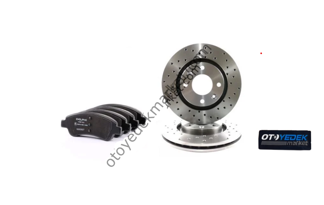 PEUGEOT 206 (2003-2009) DELİKLİ SPOR ÖN FREN DİSK BALATA TAKIMI (İTHAL-DELPHİ)