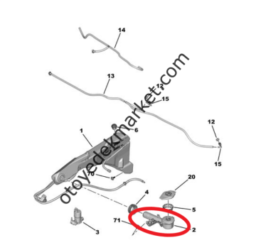 Peugeot 408  (2023-2025) Ön Cam Silecek Su Depo Hortumu (Orijinal)