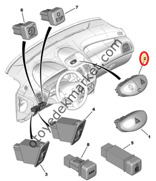 PEUGEOT 206 DÖRTLÜ DÜĞMESİ ÇİFTLİ (ORJİNAL)