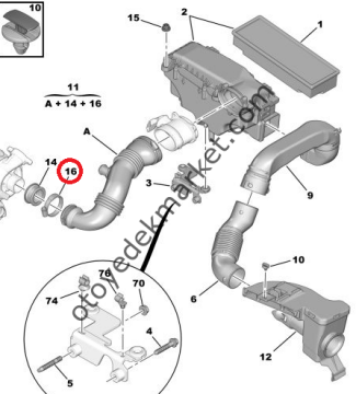CİTROEN C4 1,6 HDI TURBO HORTUM CONTASI KELEPÇESİ (ORJİNAL)