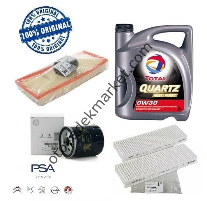 Peugeot 3008 (2016-2024) 1.2 Benzinli Filtre Bakım Seti 0w30 Yağ (Orijinal)