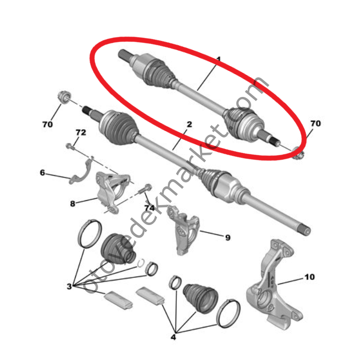 Peugeot 408 (2023-2025) Sol Ön Aks (Orijinal)