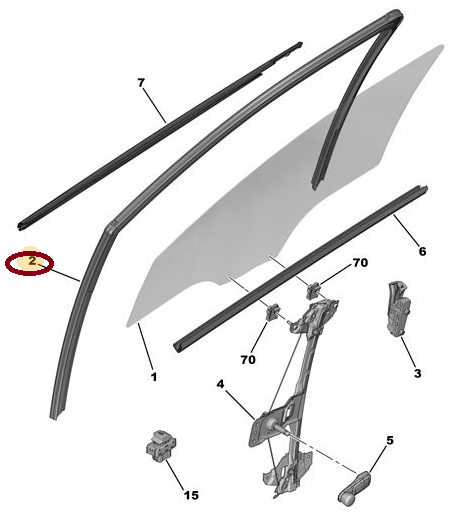 PEUGEOT 301 (2012-2022) SAĞ ÖN CAM ÇEVRE FİTİLİ (İTHAL)