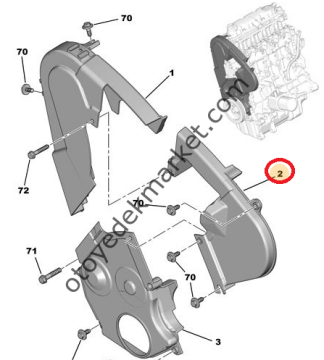 PEUGEOT PARTNER (2005-2008) 2,0 HDİ TRİGER ORTA KAPAĞI (ORİJİNAL)