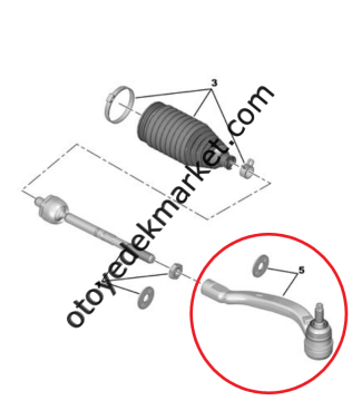 Peugeot 308 (2022-2025) Sol Rot Başı (Orijinal)