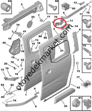 Citroen Berlingo (2018-2024) Sol Sürgülü Kapı OrtaTekerlek Şaryosu (Orijinal)