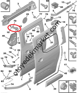 Citroen Berlingo (2018-2024) Sol Sürgülü Kapı Üst Tekerlek Şaryosu (Orijinal)