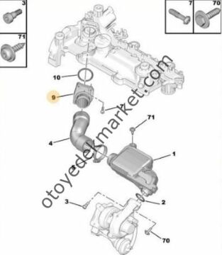Peugoot 307 (2003-2011) 1.4 HDI Emme Manifold Hava Filtre Ara Hortum (Orijinal)