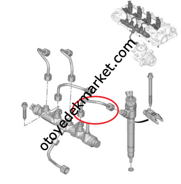 Peugeot 301 (2018-2020) 1.5 Blue Hdi 4 No.lu Silindir Yakıt Enjektörü Borusu (Orijinal)