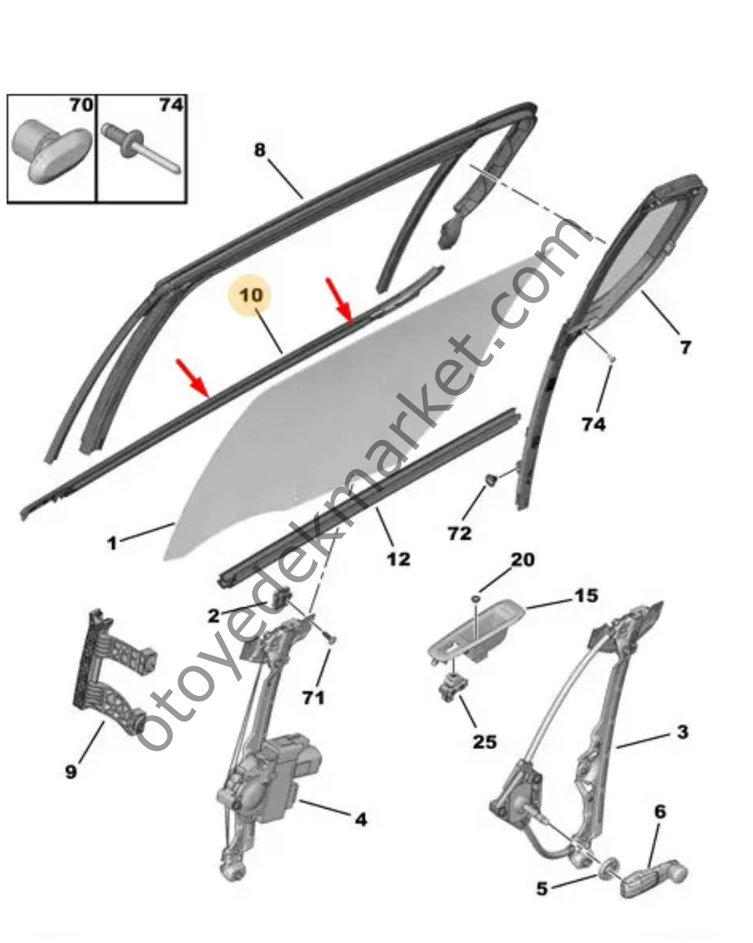 Peugeot 308 (2014-2021) Sol Arka Cam Dış Sıyırıcı Fitili (Orijinal)