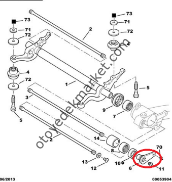 Peugeot 106 Sol Torsiyon Dış Kapağı (Orijinal)