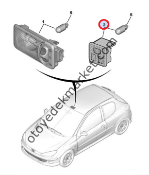 PEUGEOT 206 HARİTA OKUMA LAMBASI (ORJİNAL)
