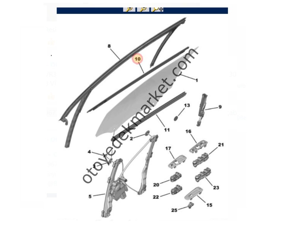 Peugeot 308 Ön Sol Cam Sıyırıcı Fitil (Orijinal)