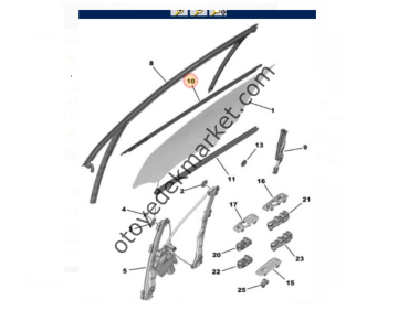 Peugeot 308 (2014-2021) Ön Sağ Cam Sıyırıcı Fitil (Orijinal)