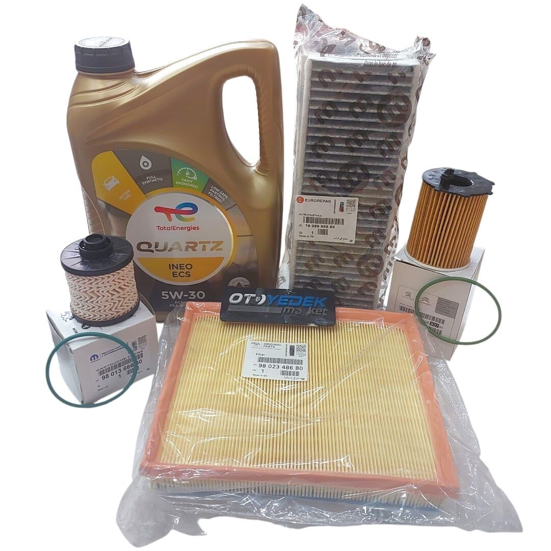 Peugeot 3008 (2016-2018) 1.6 BlueHdı Karbon Polenli Filtre Bakım Seti + 5w30 (Orijinal)