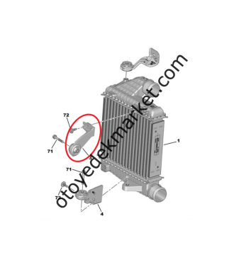 Peugeot 308 (2014-2021) İntercooler / Turbo Radyatörü Hava Soğutucu Orta Bağlantı Ayağı (İthal)