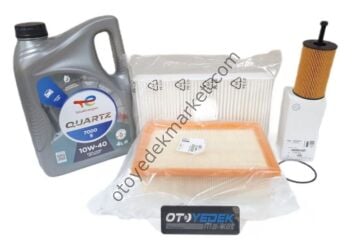 Peugeot 307 (2001-2009) 1,6 Benzinli Filtre Seti (Orijinal)+10w40 Motor Yağ