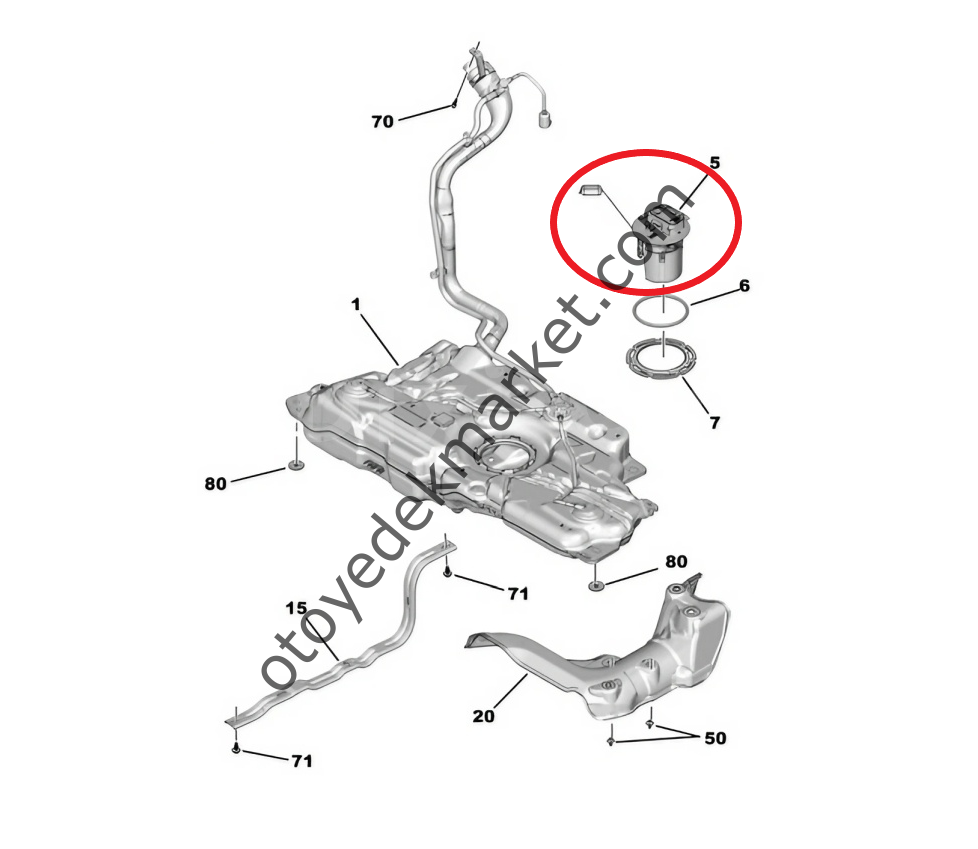 Peugeot 308 1.2 (2022-2023) Turbo Benzinli Şamandıralı Yakıt Pompası (Orijinal)