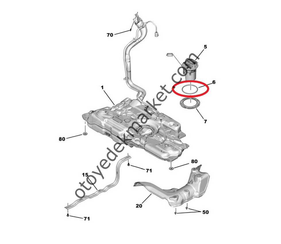 Peugeot 408 (2023-2024) 1.2 Turbo Benzinli Şamandıralı Yakıt Pompa O Ring Contası (Orijinal)