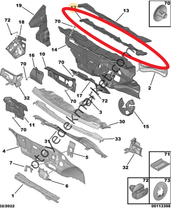 Peugeot Rifter (2018-2024) Motor İzolasyonu (Orijinal)