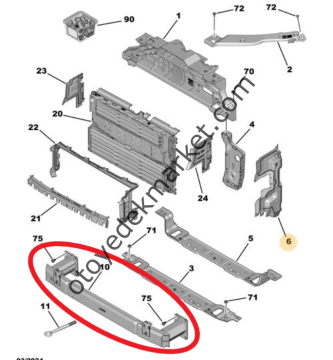 Peugeot Rifter (2019-2024) Ön Tampon Demiri (Orijinal)
