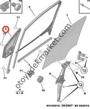 PEUGEOT PARTNER TEPEE (2009-2018) SOL KELEBEK CAMI (ORJİNAL)