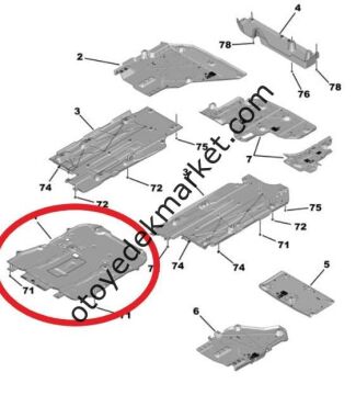 Citroen C5 Aircross (2019-2025) Motor Alt Muhafaza Plastiği (Orijinal)