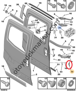 Peugeot Bipper (2008-2017) Orta Kapı Kilit Karşılığı (Orijinal)