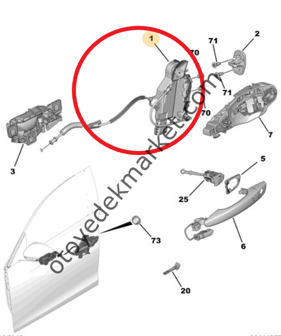 Peugeot 508 (2019-2023) Sağ Ön Kapı Kilidi (Orijinal)