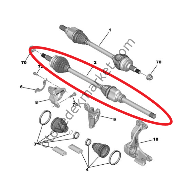 Peugeot 408 (2023-2025) Sağ Ön Aks (Orijinal)