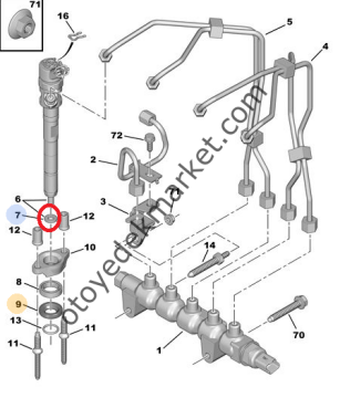 Peugeot 207 1,6 Hdı Enjektör Alt Pulu (Orijinal)