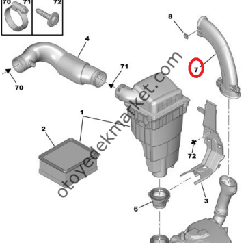 PEUGEOT 206 1,4 BENZİNLİ HAVA FİLTRE BORUSU