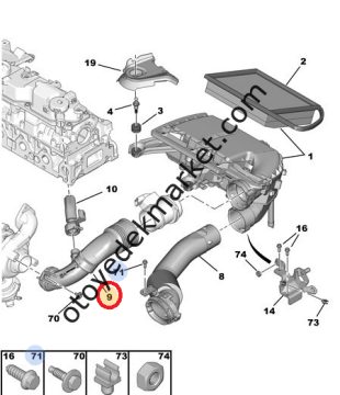 Peugeot Expert (2012-2015) 1,6 Hdi Hava Filtre Hortumu (Orijinal)