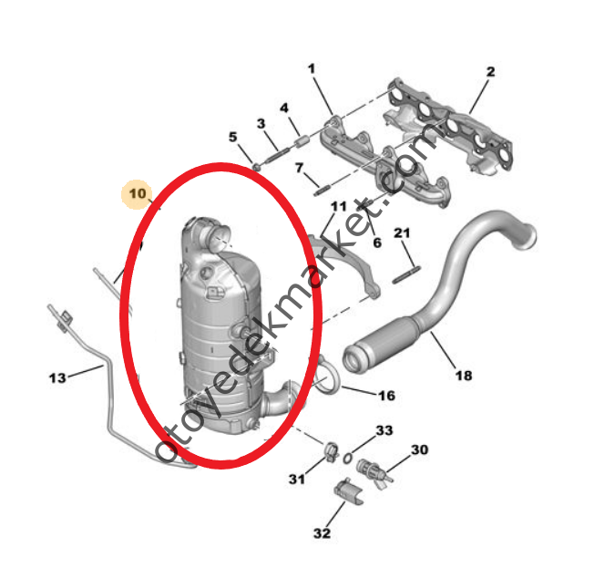 Peugeot 208 (2021) 1.5 Blue Hdi Dizel Partikül Filtresi - FAP Katalizör (Orijinal)