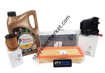 Peugeot 3008 (2009-2011) Filtre Seti (Karbon Polen) + 5w30 Motor Yağı (Orijinal)